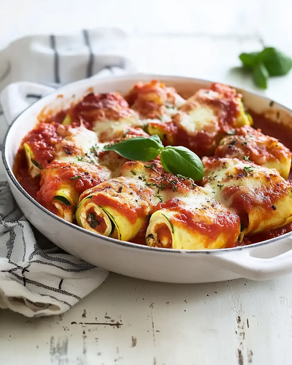 Zucchini-Nudel-Rolls in Tomatensoße: Flavorful and Easy Delight!