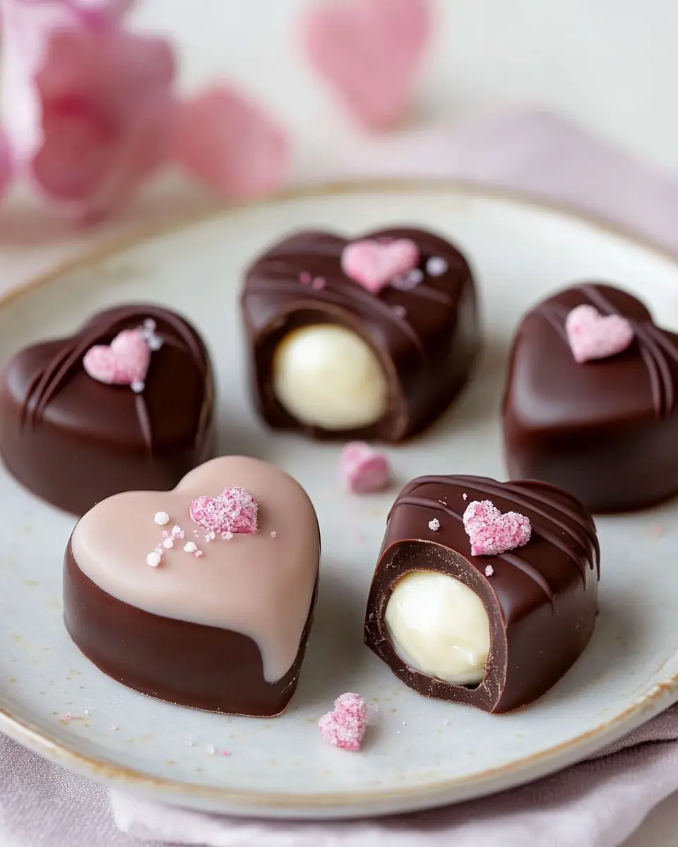 Gefüllte Schoko Herzen zum Muttertag oder Valentinstag First Image First Image