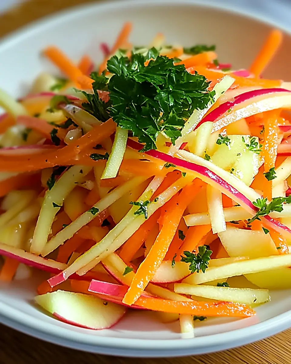 Frischer Kohlrabi-Karotten-Apfel-Salat: Refreshingly Crisp Delight
