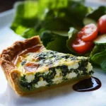 Spinat-Feta-Quiche mit grünem Salat First Image First Image
