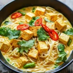 Mie-Nudeln mit Tofu in scharfer Thai-Kokossauce First Image First Image