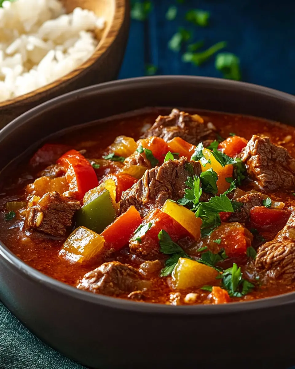 Rindfleisch Eintopf mit Paprika und Reis: A Cozy Comfort Dish