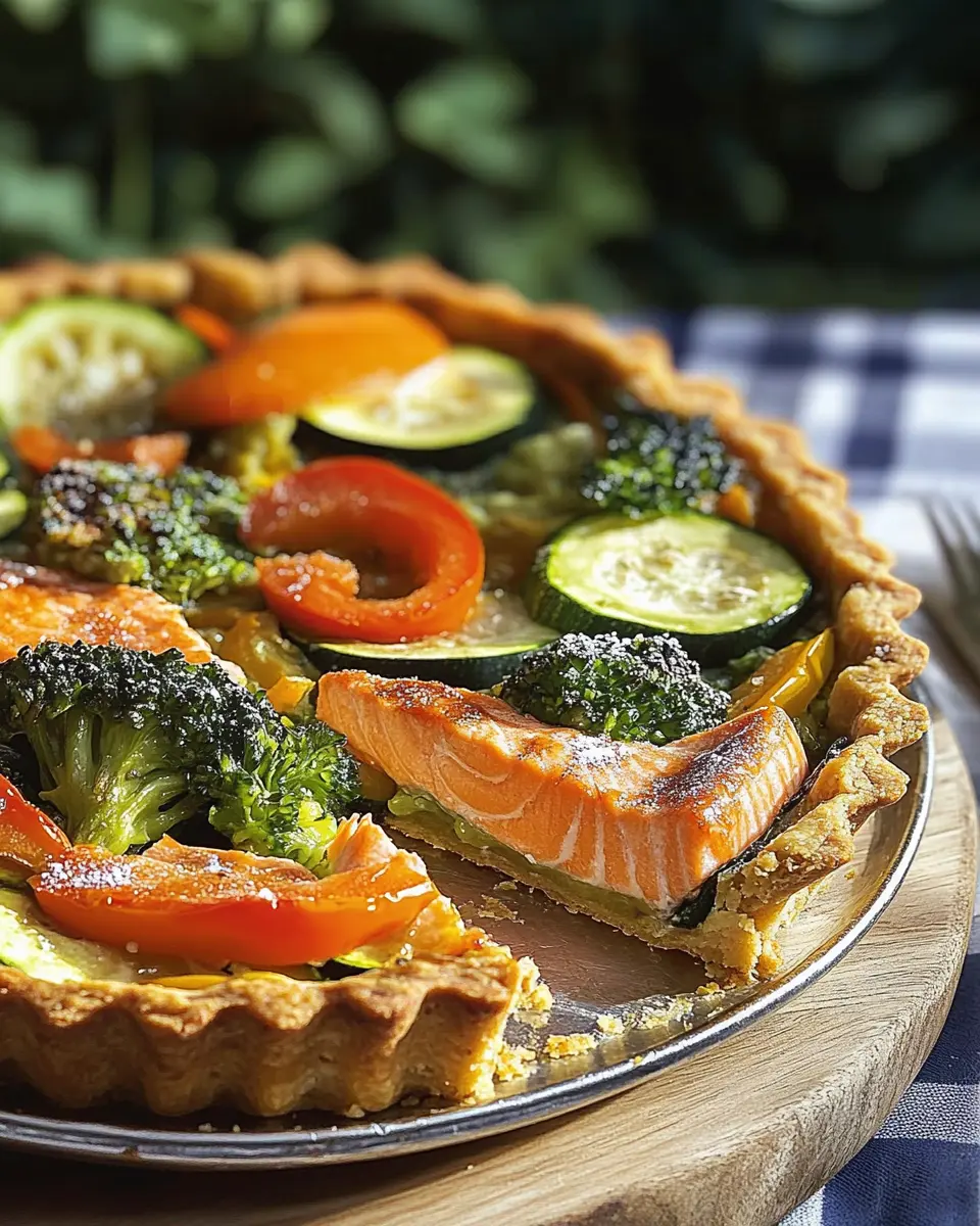 Tarte mit Bio-Lachs und Bio Gemüse-Trio First Image First Image