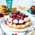 Windbeuteltorte mit Sahne-Joghurt-Creme und Roter Grütze First Image First Image