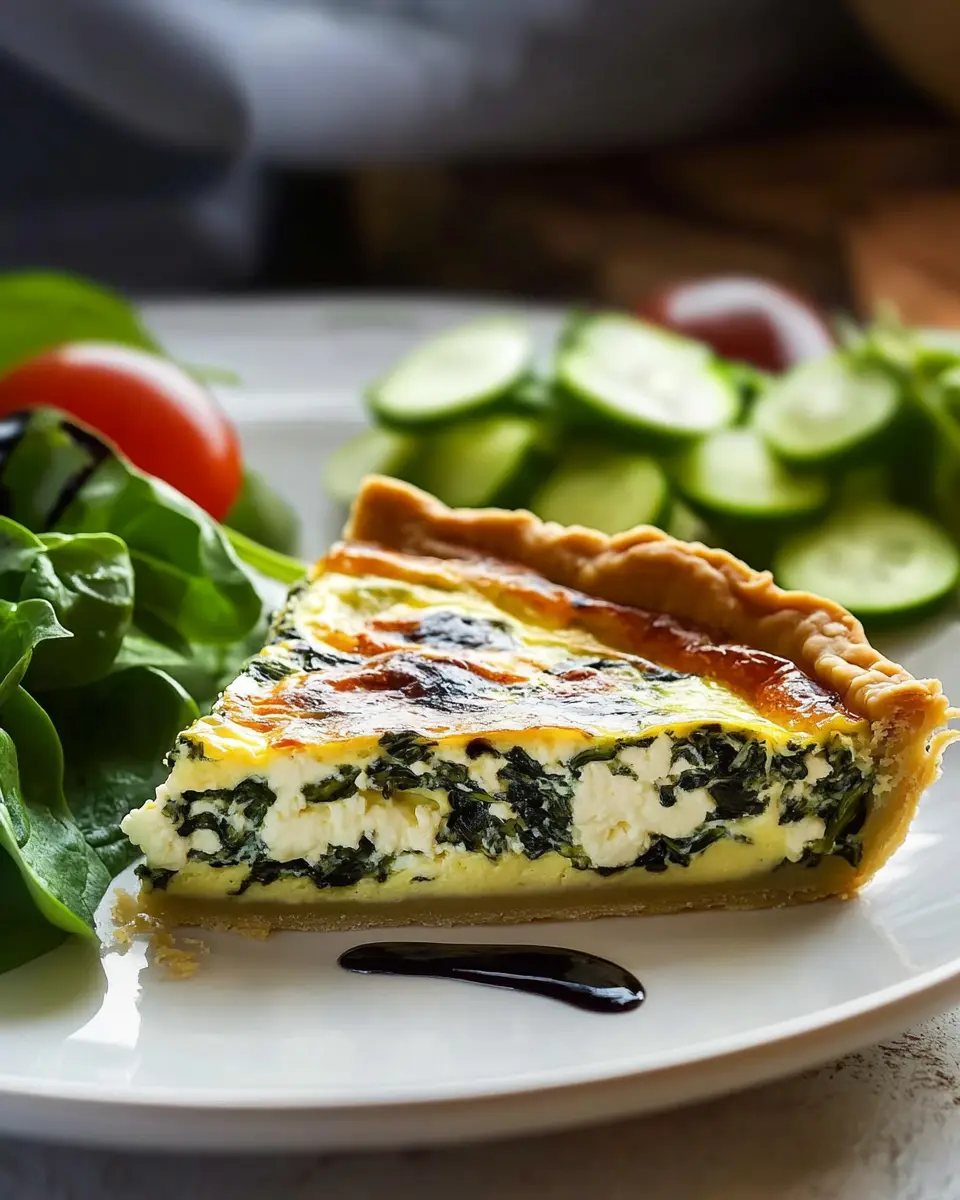 Spinat-Feta-Quiche mit grünem Salat: The Best Comfort Dish