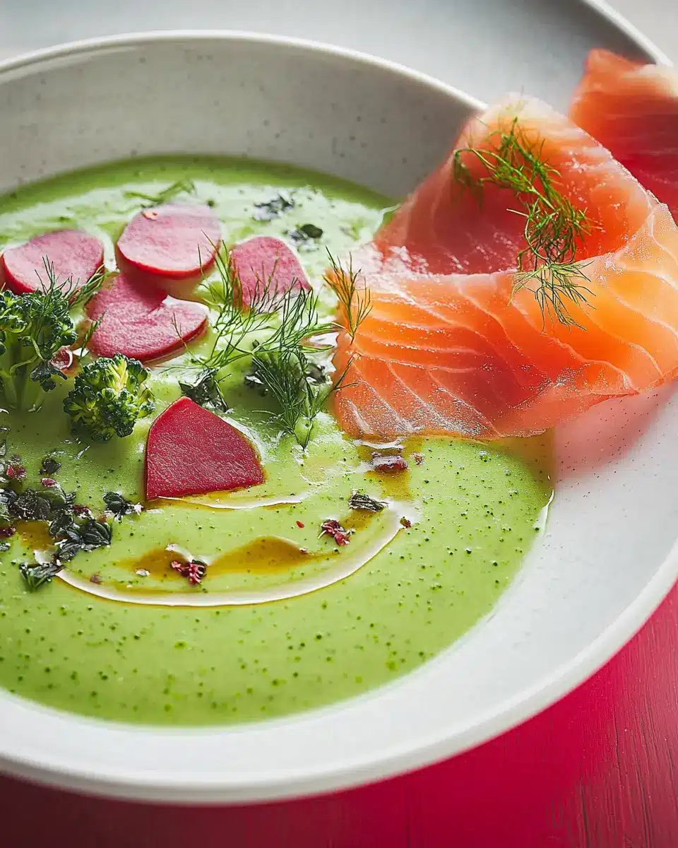 Brokkoli-Cremesuppe mit gebeiztem Lachs: Creamy Comfort Awaits