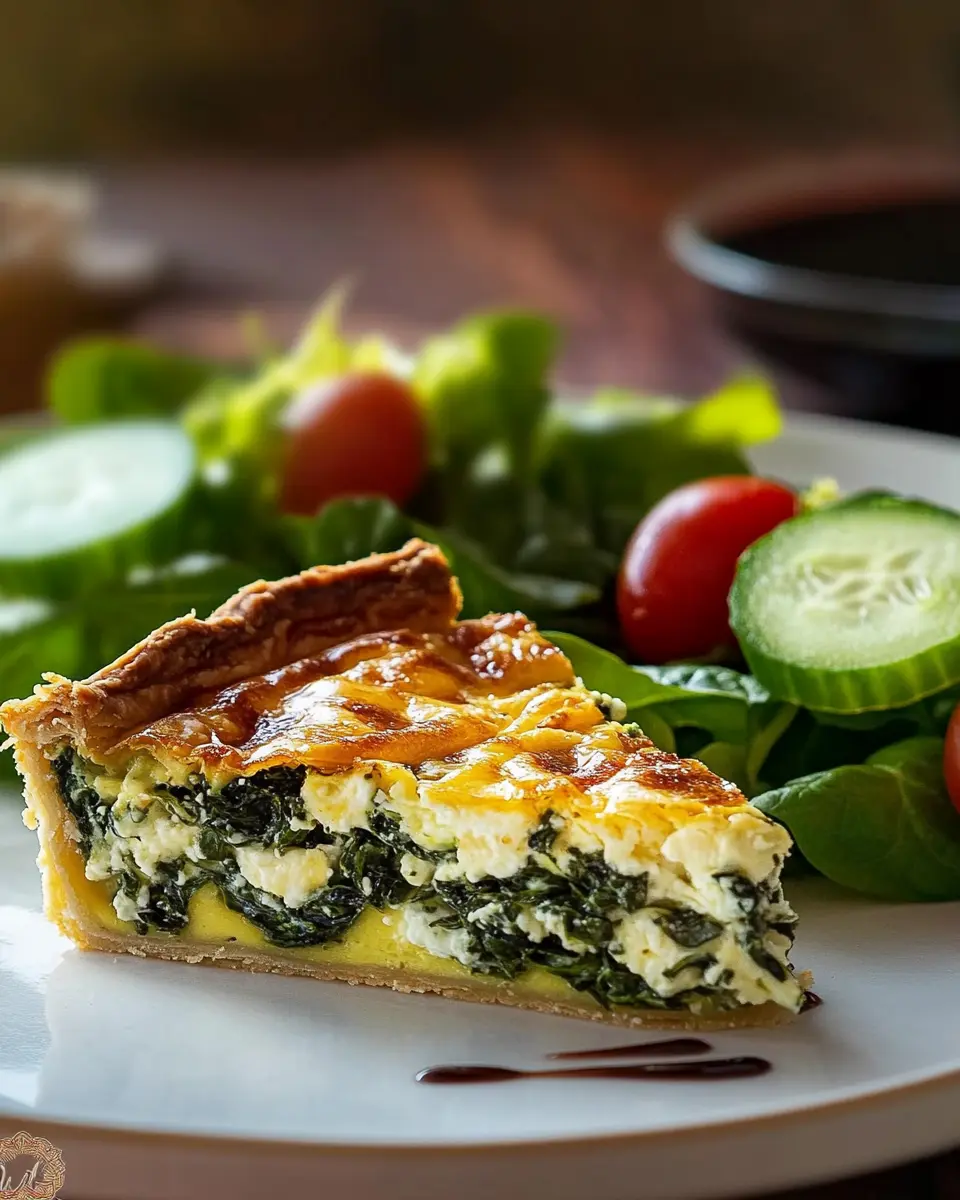 Spinat-Feta-Quiche mit grünem Salat: The Best Comfort Dish