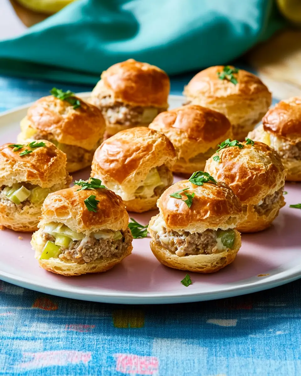 Herzhafte Windbeutel: Irresistibly Cheesy Leek & Beef Filling!