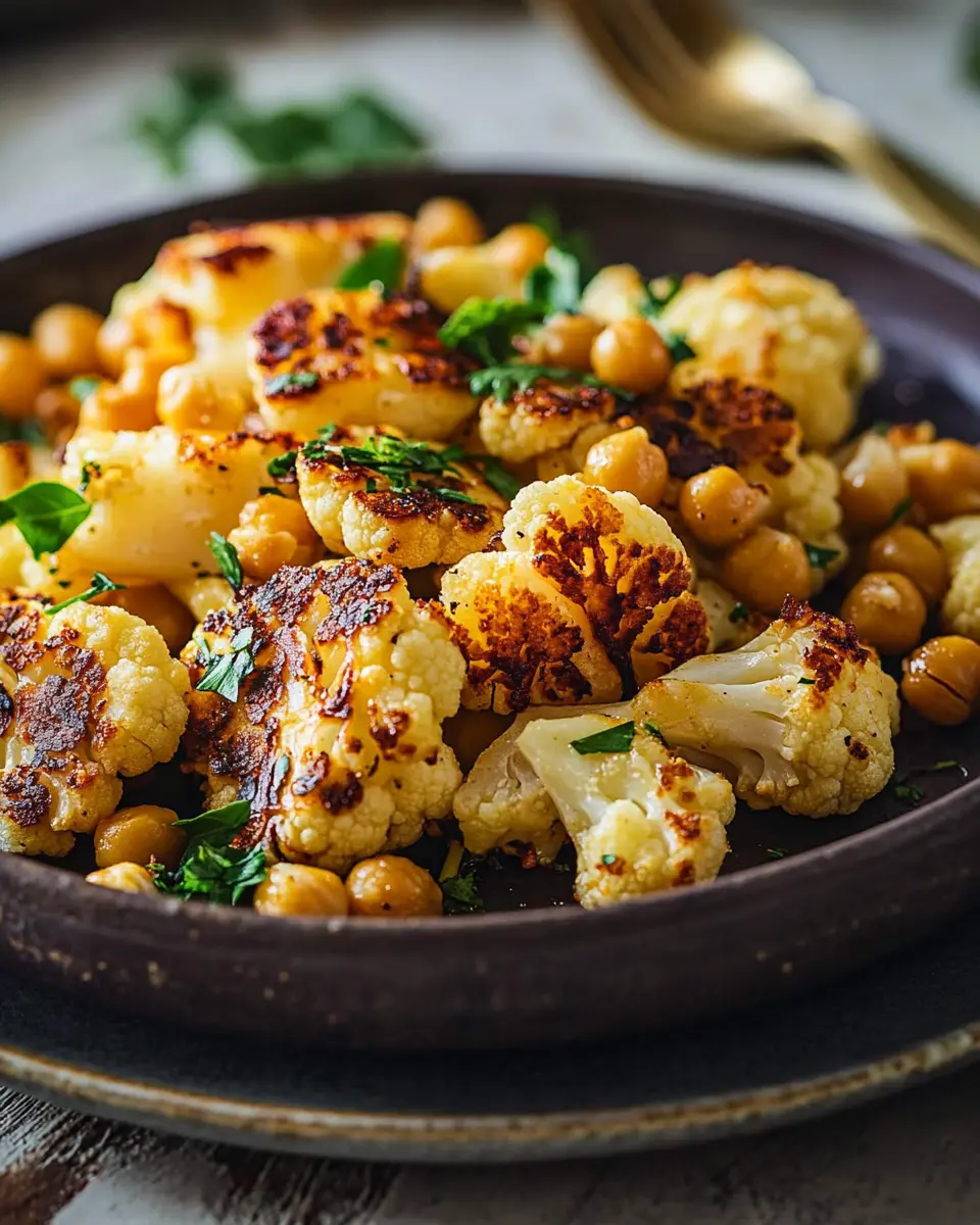 Gegillter Honig-Blumenkohl: Indulgent Halloumi & Crispy Chickpeas
