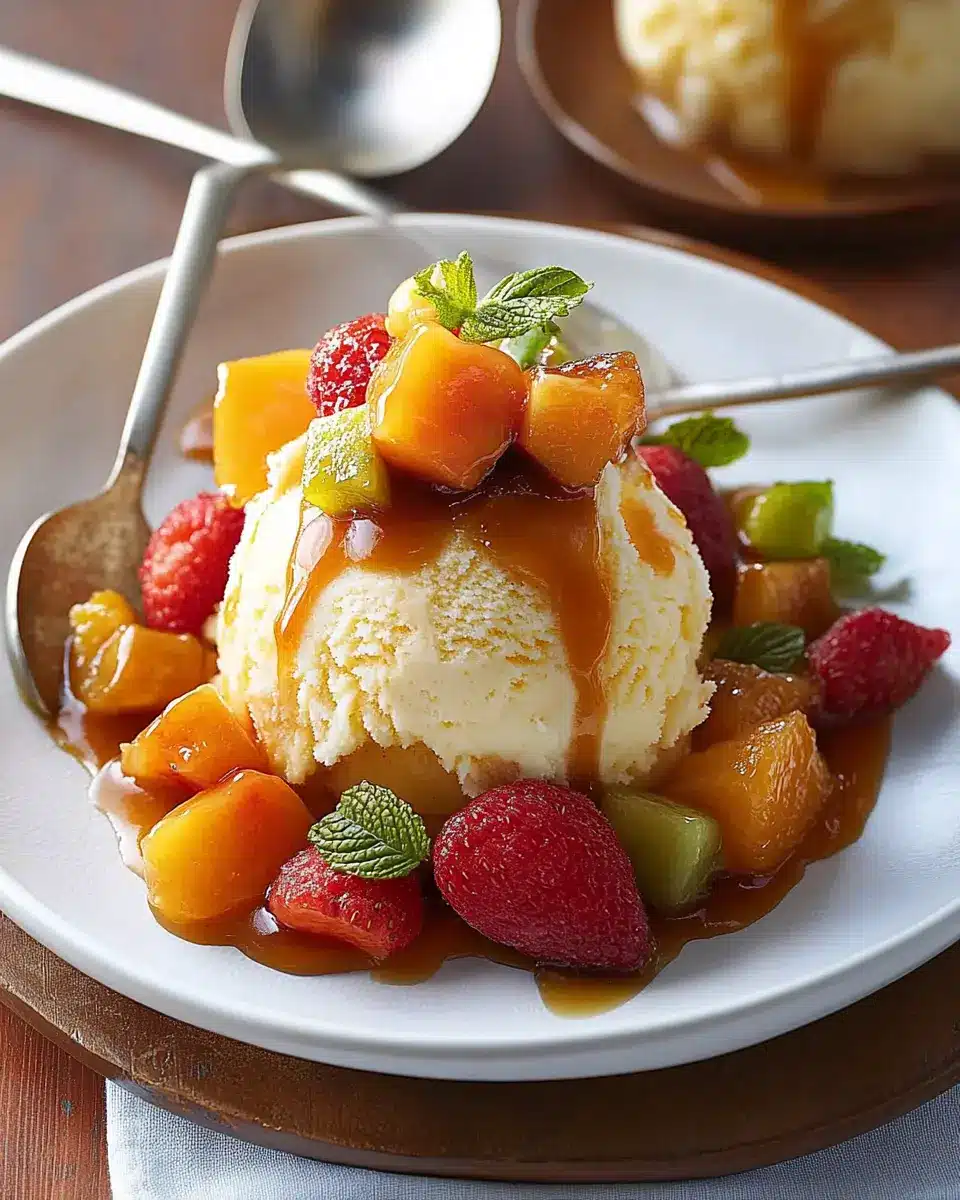 Gebackenes Eis mit Karamellfrüchten: Indulgent Homemade Bliss