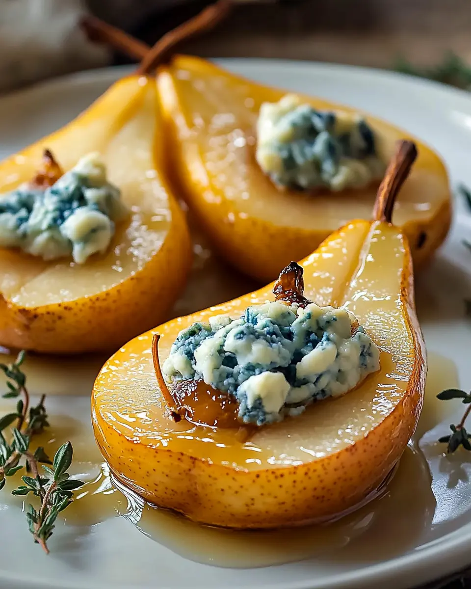 Gebackene Birnen mit Roquefort und Honig: Irresistibly Sweet & Savory