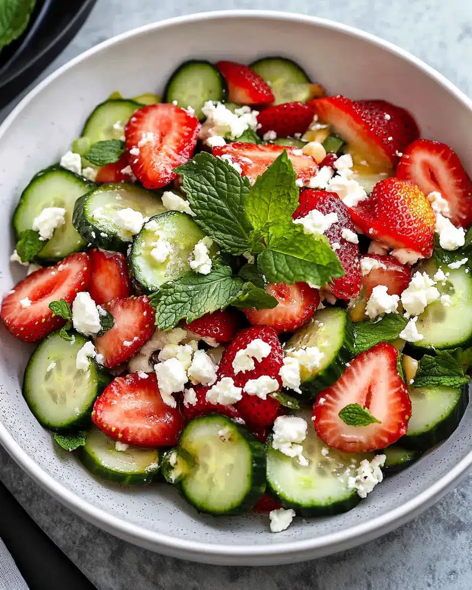 Erdbeersalat mit Gurke, Minze & Feta First Image First Image