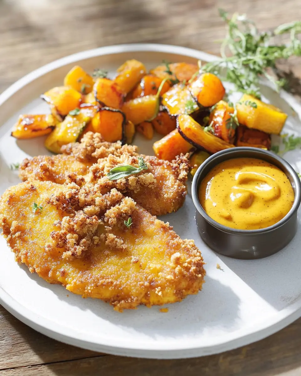 Wiener Schnitzel mit Kürbis-Senf-Kruste First Image First Image