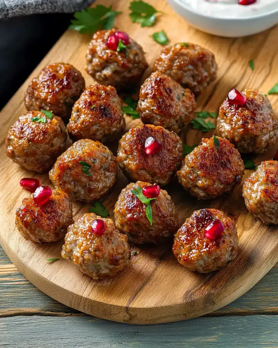 Mini-Frikadellen mit Granatapfel-Joghurt-Dipp First Image First Image