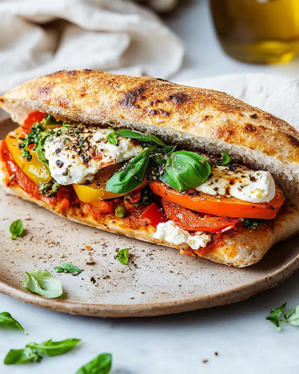 Veganes Pizza-Sandwich – Panuozzo: Irresistibly Cheesy Delight