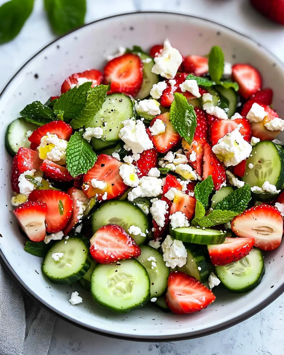 Erdbeersalat mit Gurke, Minze & Feta: A Refreshingly Easy Delight