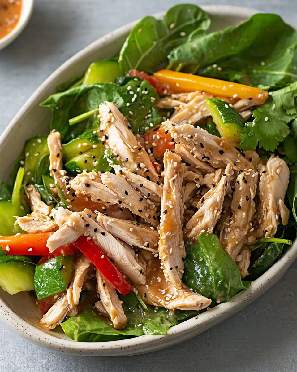 Pulled Huhn Salat: Irresistibly Fresh with a Toasted Sesame Twist