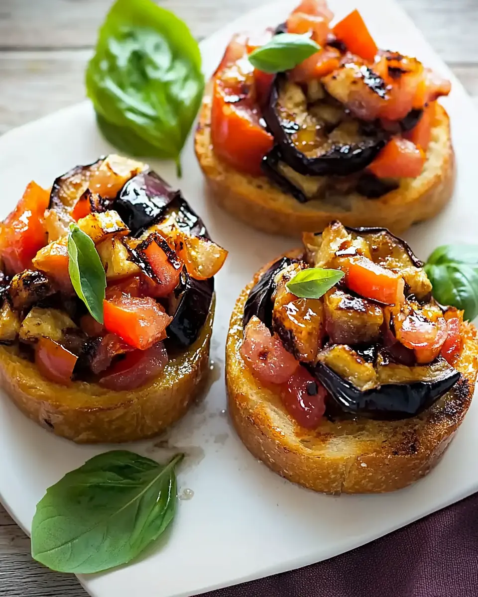 Bruschetta mit gerösteter Aubergine: A Juicy Mediterranean Delight