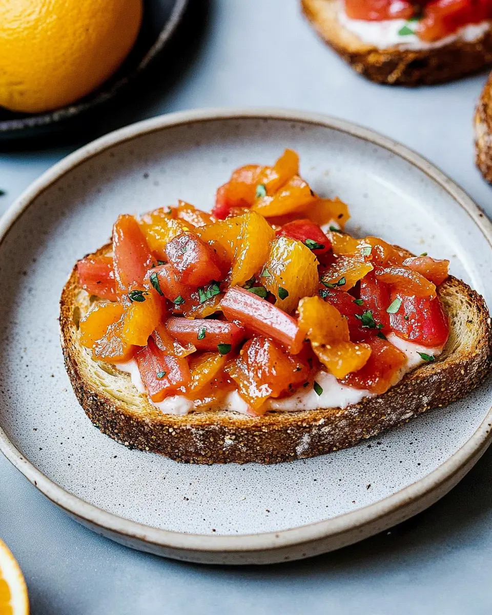 Toasts mit Rhabarber-Agrodolce: Sweet-Sour Delight Awaits!