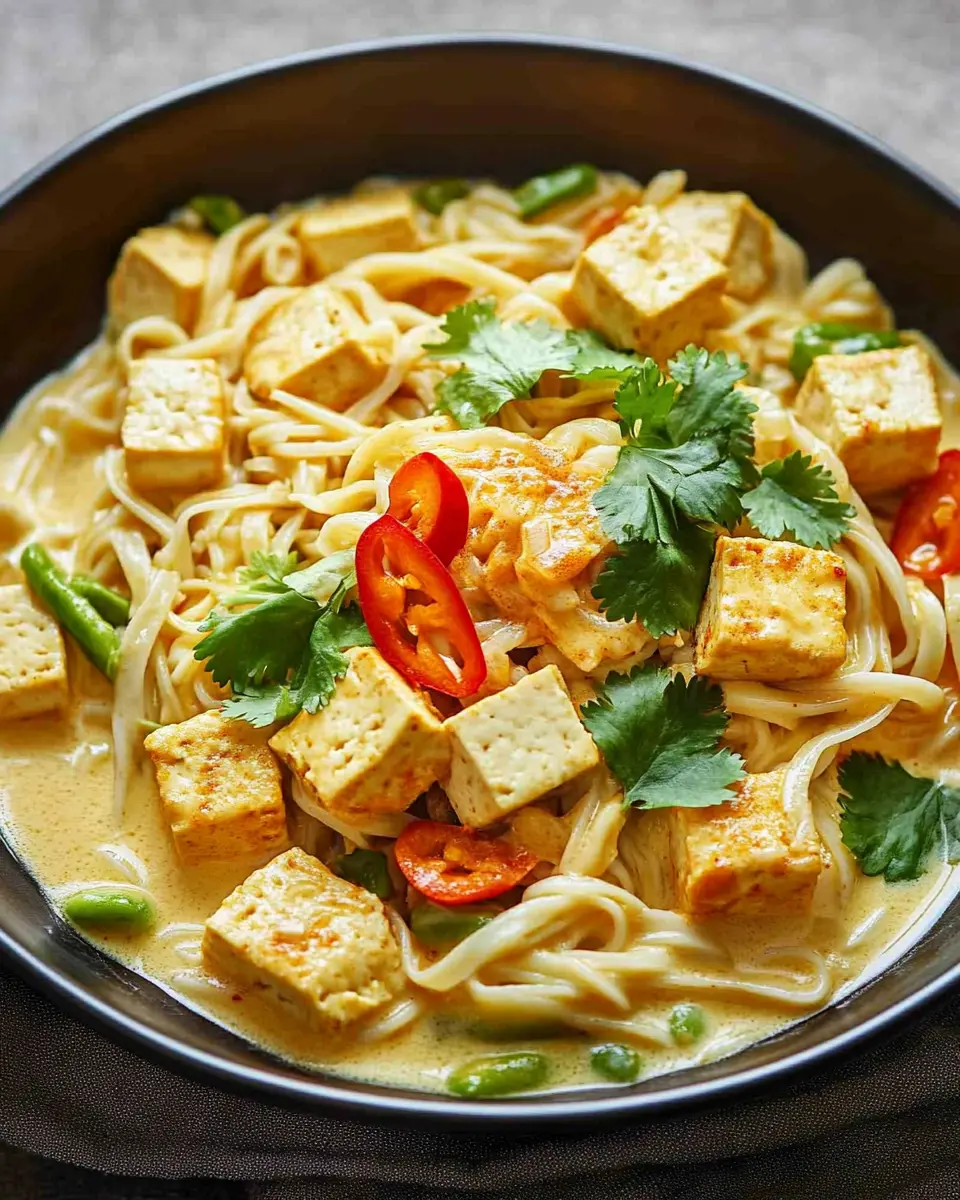 Mie-Nudeln mit Tofu: Irresistibly Spicy Thai Coconut Delight