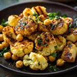 Gegillter Honig-Blumenkohl mit Halloumi und knusprigen Kichererbsen First Image First Image