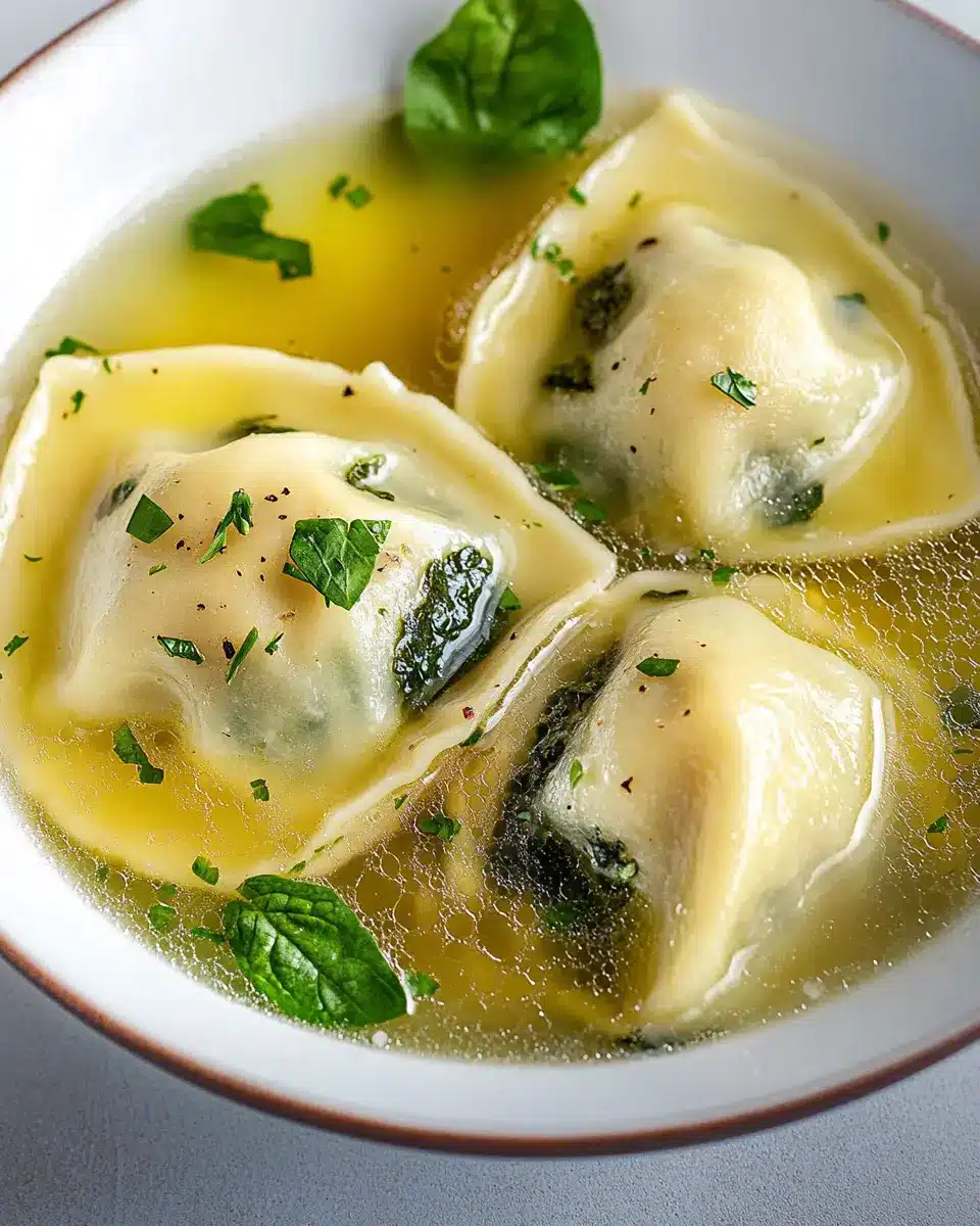 Maultaschen mit Spinatfüllung in Brühe: Comfort in Every Bite