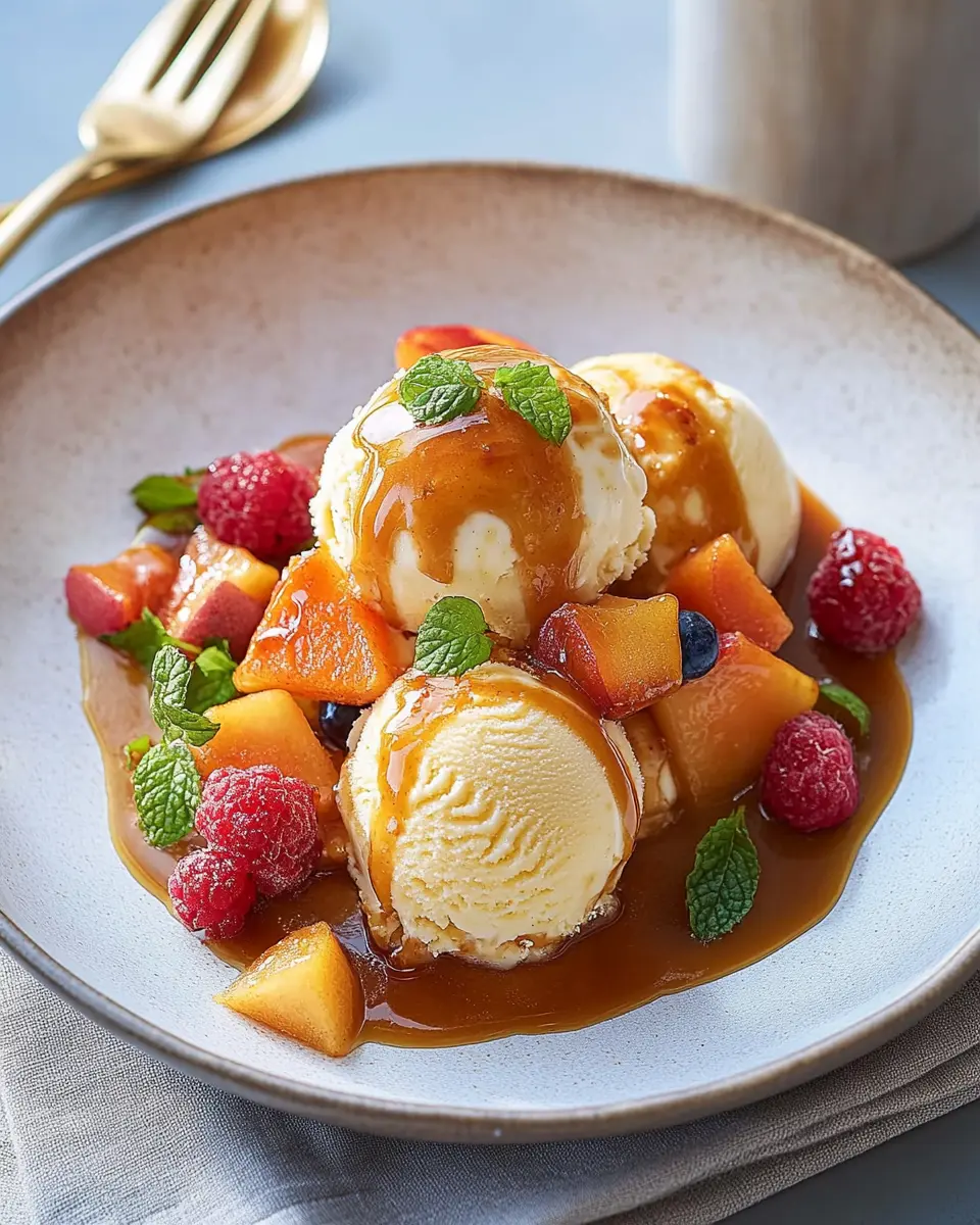 Gebackenes Eis mit Karamellfrüchten: Indulgent Homemade Bliss