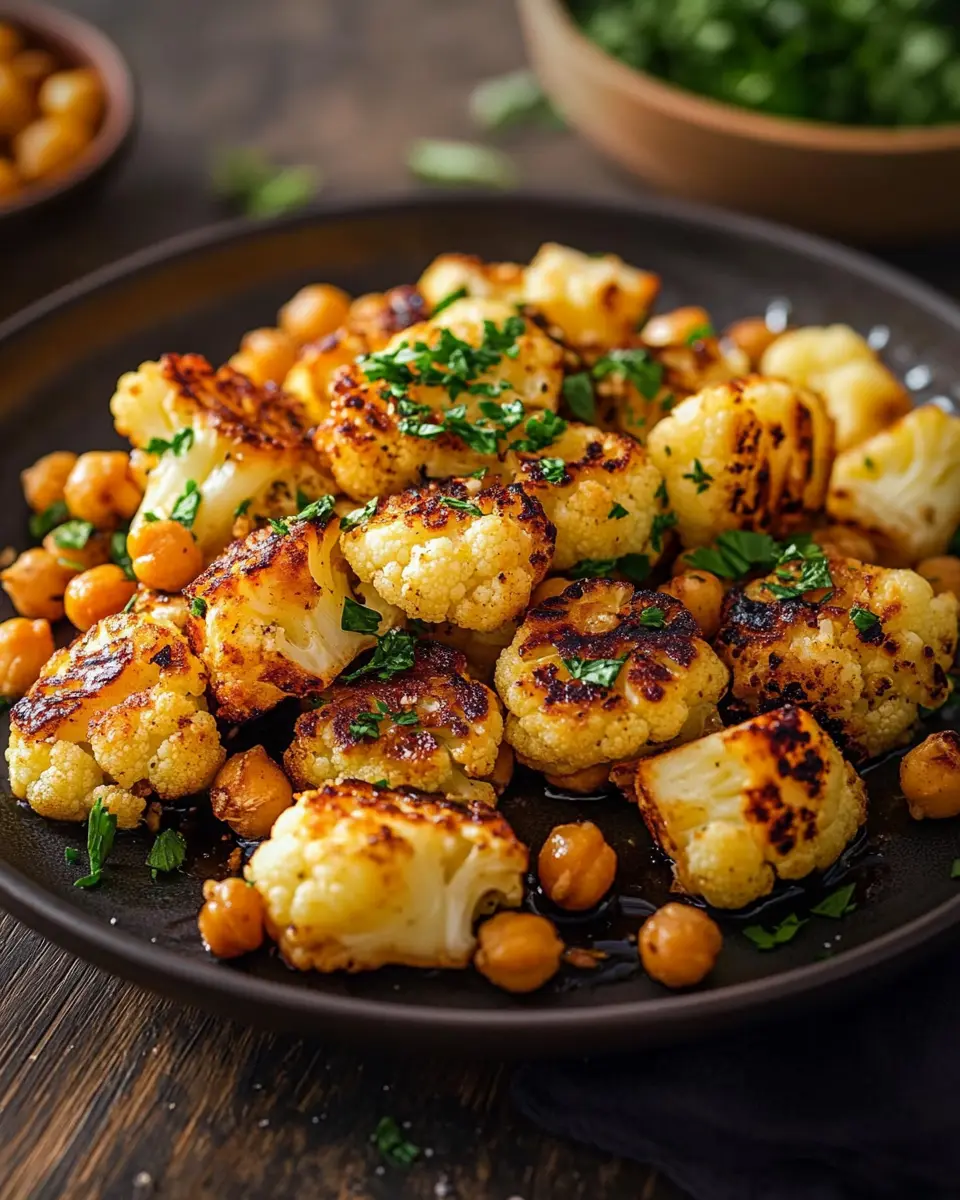 Gegillter Honig-Blumenkohl: Indulgent Halloumi & Crispy Chickpeas