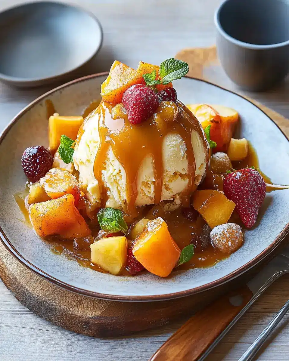 Gebackenes Eis mit Karamellfrüchten: Indulgent Homemade Bliss