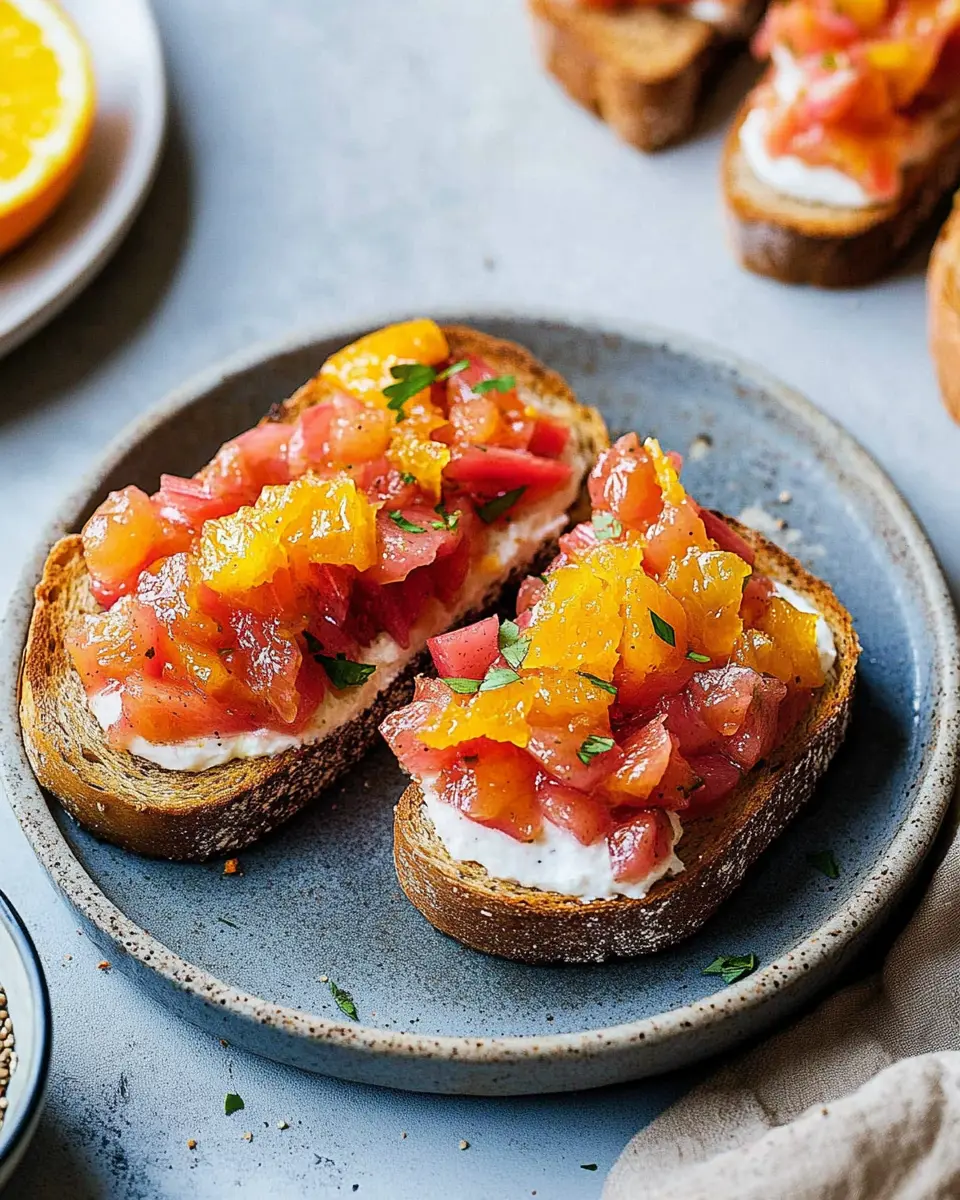 Toasts mit Rhabarber-Agrodolce: Sweet-Sour Delight Awaits!
