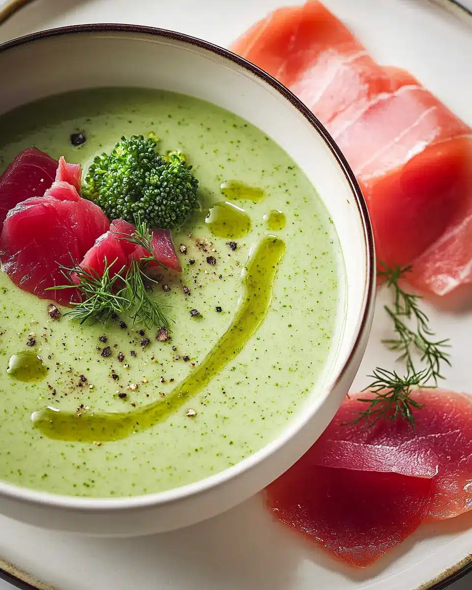 Brokkoli-Cremesuppe mit gebeiztem Lachs: Creamy Comfort Awaits
