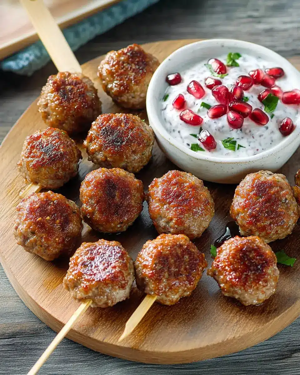 Mini-Frikadellen mit Granatapfel-Joghurt-Dipp: Irresistibly Juicy!