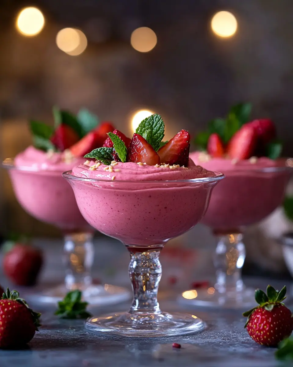 Vegane Erdbeer-Mousse mit Aquafaba First Image First Image