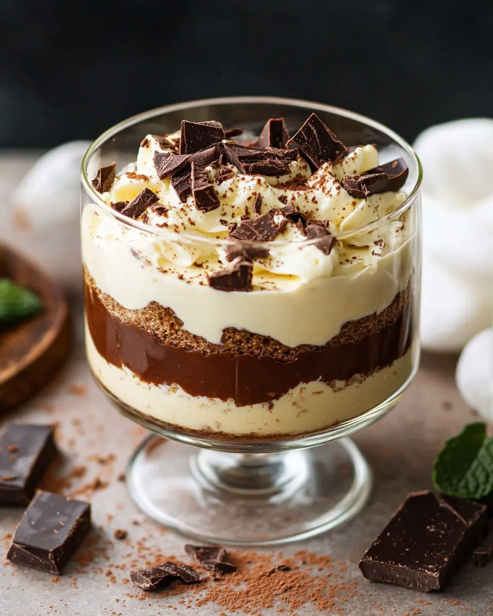 Veganes Eierlikör-Trifle mit Schokolade First Image First Image