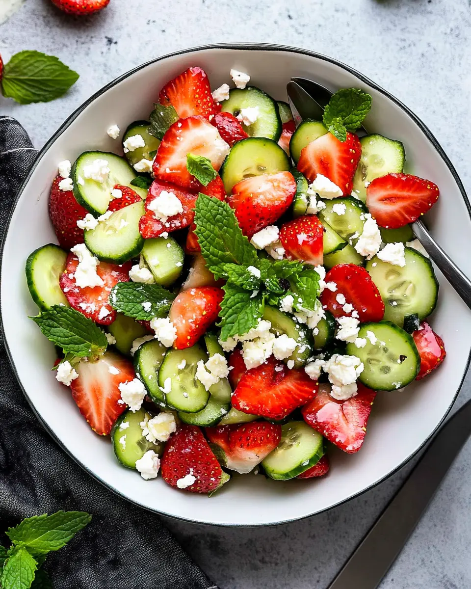 Erdbeersalat mit Gurke, Minze & Feta: A Refreshingly Easy Delight
