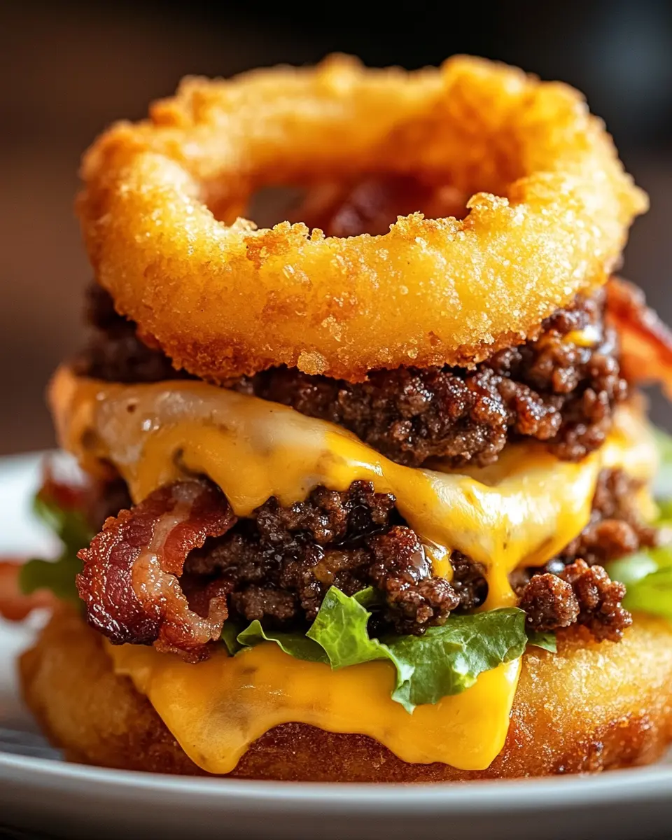 Loaded Bacon Cheeseburger Onion Rings First Image First Image