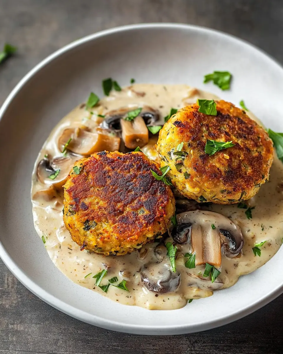 Gemüsetätschli auf Pilzsauce: Irresistibly Creamy Comfort Food
