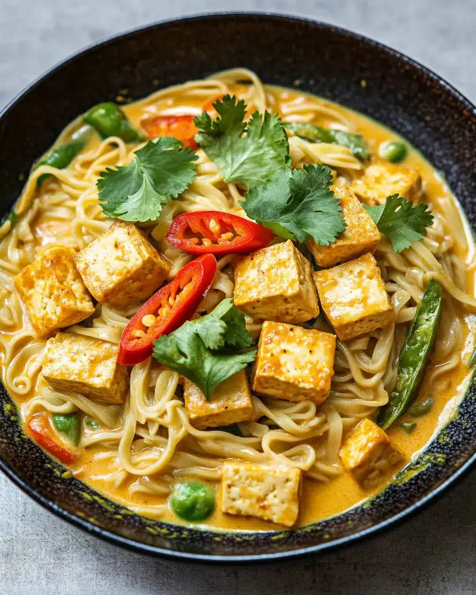Mie-Nudeln mit Tofu: Irresistibly Spicy Thai Coconut Delight