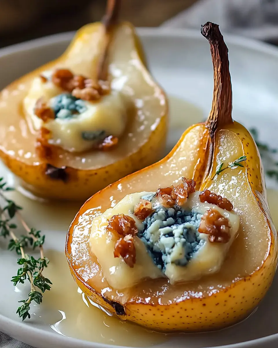 Gebackene Birnen mit Roquefort und Honig First Image First Image