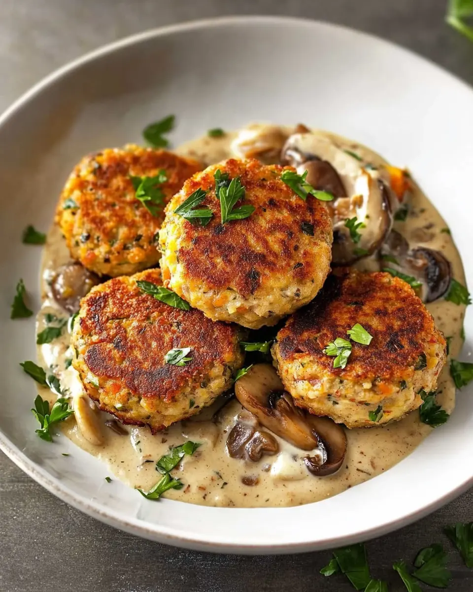 Gemüsetätschli auf Pilzsauce: Irresistibly Creamy Comfort Food
