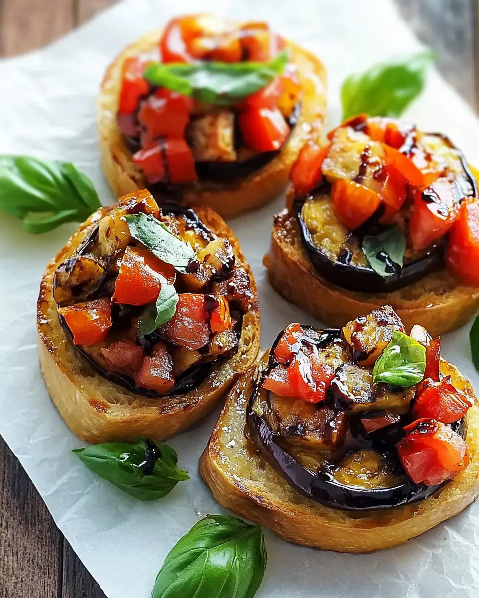 Bruschetta mit gerösteter Aubergine: A Juicy Mediterranean Delight