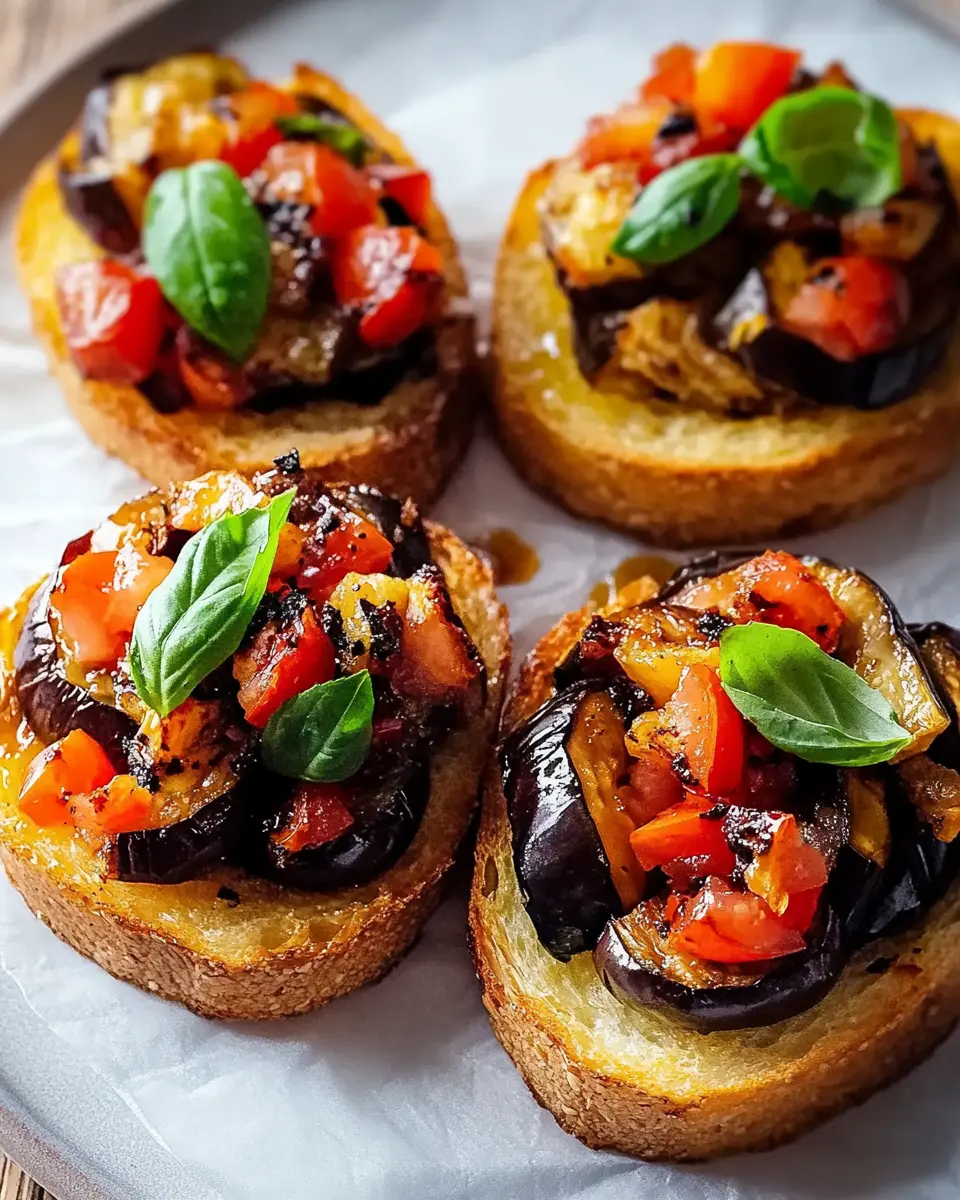 Bruschetta mit gerösteter Aubergine: A Juicy Mediterranean Delight