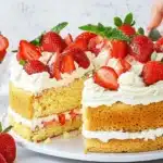 Erdbeertorte mit Biskuitboden First Image First Image