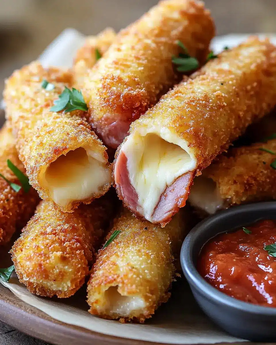 Überbackene Schinken Mozzarella Sticks: Irresistibly Cheesy Delight