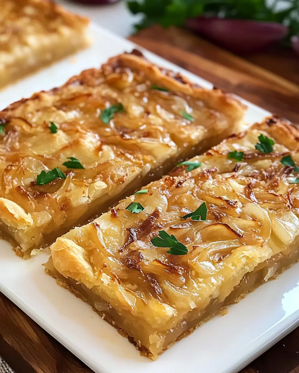 Einfacher Zwiebelkuchen vom Blech: Ein himmlischer Genuss!