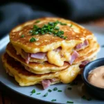 Pfannkuchen mit Käse und Schinken (einfaches Rezept) First Image First Image