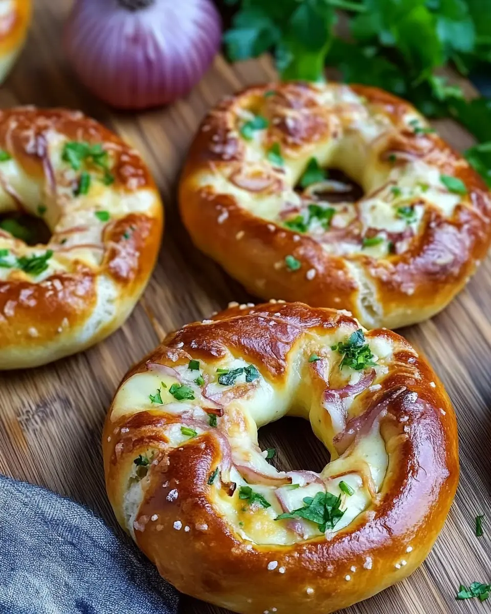 Gefüllte Laugenbrezeln – Flammkuchen Style: Irresistibly Cheesy!