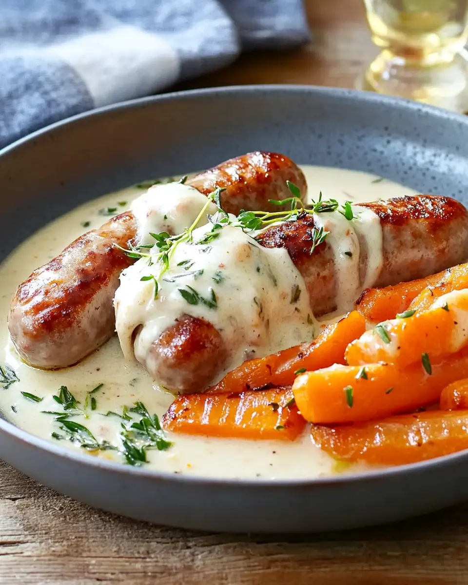 Bratwurst-Rahmragout zu Möhren: Cozy Comfort in Every Bite