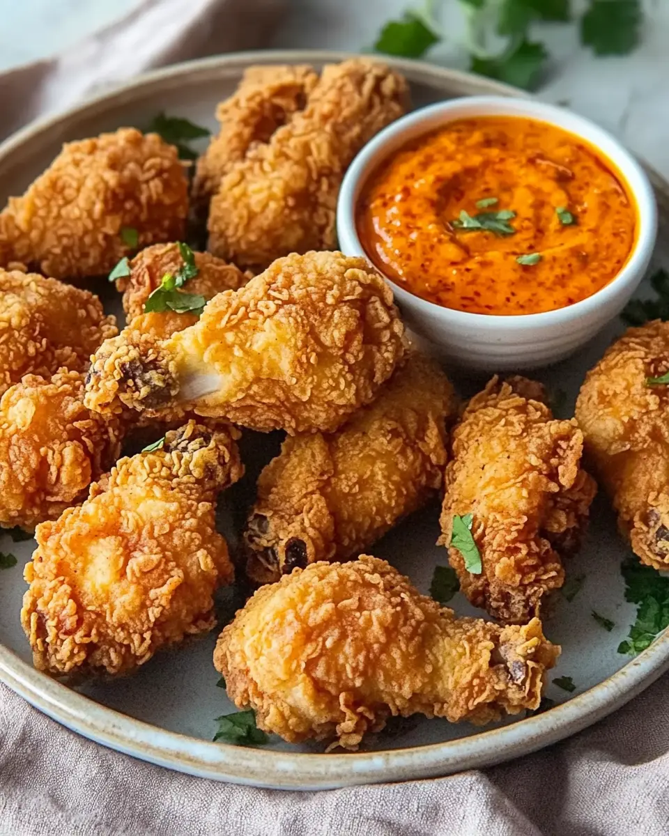 Fried Chicken mit Spicy Dip: Irresistibly Juicy Buttermilk Bliss