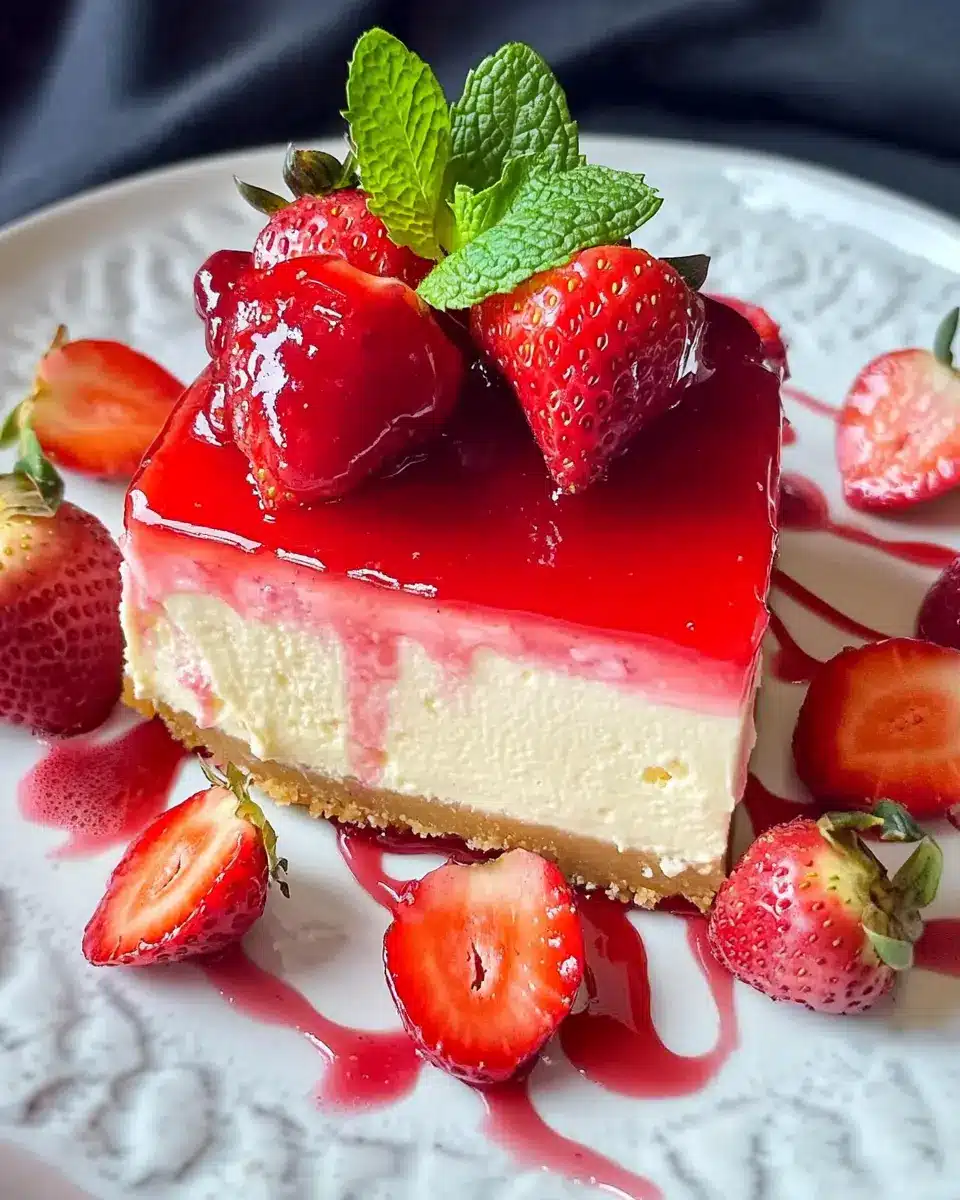 Erdbeer Cheesecake Bliss: Indulge in Creamy Berry Delight